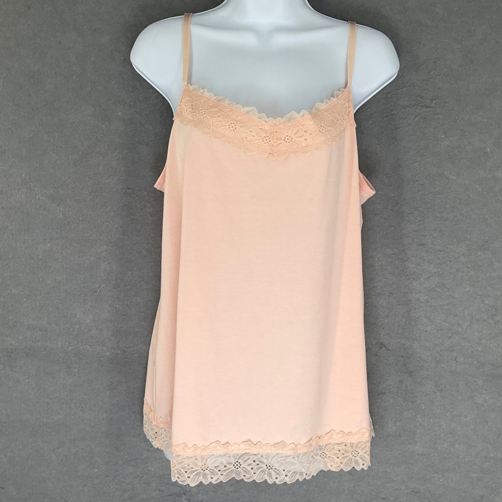 EST 1946 Women's Peach Lace Trim Cami‎ Tank Top Sz 18 Capsule Feminine Coquette